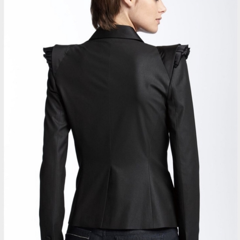 Robert Rodriguez Black Silk Statement Blazer Jacket XS